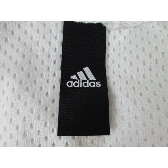 Adidas Jacket Mens Large White Blue‎ Gray Hooded Windbreaker Full Zip Mesh Lined - Picture 3 of 8